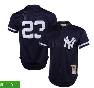 Men's New York Yankees Don Mattingly Mitchell & Ness Navy 1995 Authentic Cooperstown Collection Mesh Batting Practice Jersey