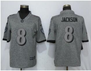 Nike Baltimore Ravens #8 LaMar Jackson Gray Gridiron Gray Vapor Untouchable Limited Jersey