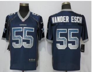 Nike Dallas Cowboys #55 Leighton Vander Esch Navy Drift Fashion Elite Jersey