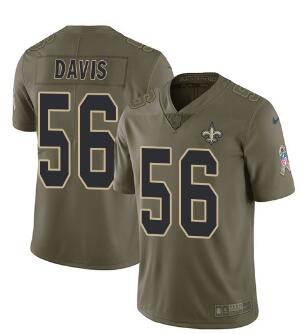 Nike New Orleans Saints #56 DeMario Davis Olive Men's Stitched NFL Limited 2017 Salute To Service Jersey