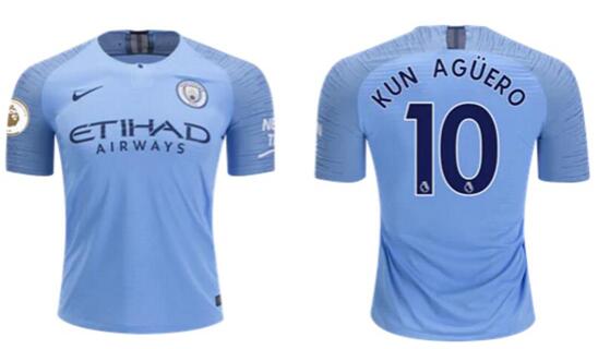 Sergio Kun Aguero Manchester City 18/19 Authentic Home Jersey by Nike