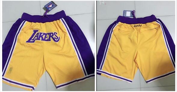 Lakers shorts 2018 Showtime Style LeBron James with pocket