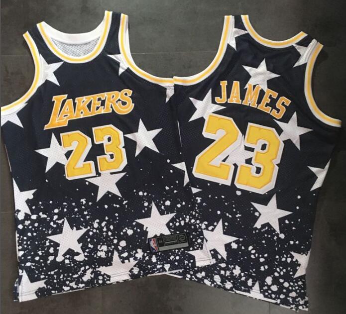 New Men Fashion Nike Los Angeles Lakers 23# Lebron James Embroidery Basketball Jersey