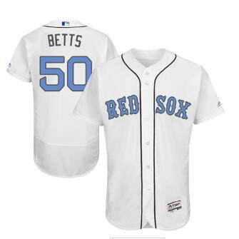 Red Sox #50 Mookie Betts White Flexbase Authentic Collection 2016 Father's Day Stitched MLB Jersey