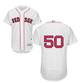 Red Sox #50 Mookie Betts White Flexbase Authentic Collection Stitched MLB Jersey