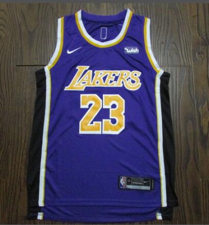 Men's Los Angeles Lakers LeBron James Fanatics Branded Purple 2018/19 Jersey 02