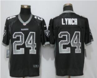 Nike Oakland Raiders #24 Marshawn Lynch Black Drift Fashion Elite Jersey