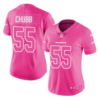 Nike Broncos #55 Bradley Chubb Pink Women's Stitched NFL Limited Rush Fashion Jersey