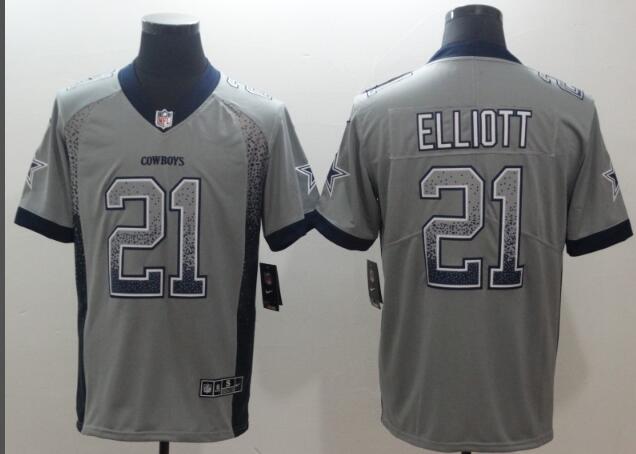 Nike Dallas Cowboys #21 Ezekiel Elliott  Fashion Gray Drift Jersey
