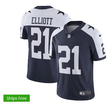 Men's Dallas Cowboys Ezekiel Elliott Nike Navy Alternate Vapor Untouchable Limited Player Jersey