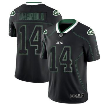 Nike New York Jets #14 Darnold USA Flag Fashion Black Elite Jerseys