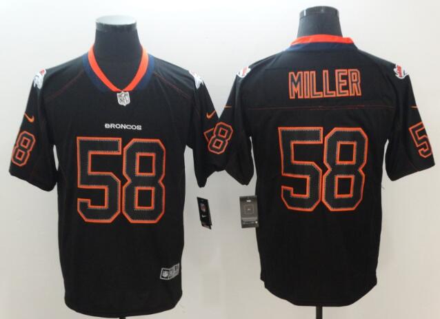 Nike 2018 Lights Out  Denver Broncos Von Miller Black Color Rush Limited Jersey