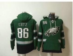 Philadelphia Eagles #86 Zach Ertz Green Stitched Pullover Hoodie