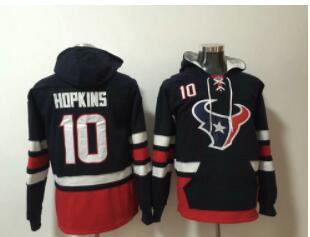 Nike Houston Texans 10 DeAndre Hopkins Navy Stitched Pullover NFL Hoodie