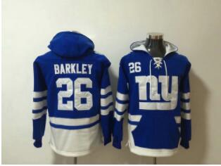 New York Giants #26 Saquon Barkley Royal Blue Stitched Pullover Hoodie