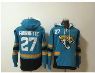 Jacksonville Jaguars 27 Leonard Fournette Blue Stitched Pullover Hoodie