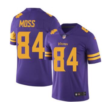 Nike Minnesota Vikings #84 Randy Moss Purple Men's Stitched NFL Limited Rush Jersey