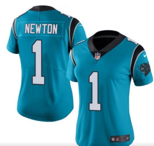 Nike Women Carolina Panthers 1 Cam Newton Blue Ladies football Jerseys