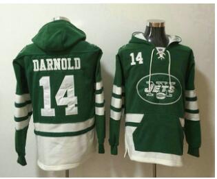 Men's New York Jets #14 Sam Darnold NEW Green Pocket Stitched NFL Pullover Hoodie