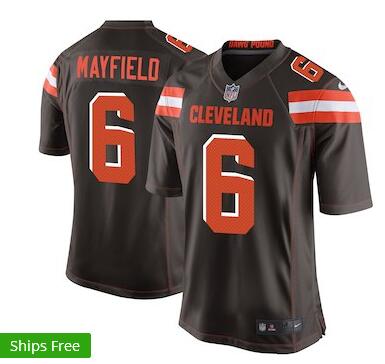 Women's Cleveland Browns Baker Mayfield Nike Brown 2018 NFL Draft Pick Game Jersey