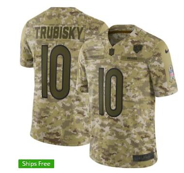 Men's Chicago Bears Mitchell Trubisky Nike Camo Salute to Service Limited Jersey