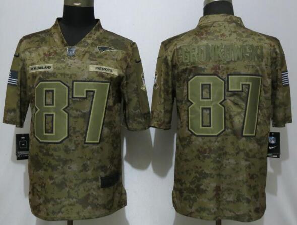 New Nike New England Patriots 87 Gronkowski Nike Camo Salute to Service Limited Jersey