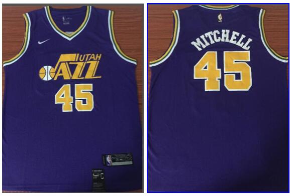 2018 New Nike Men 45 Donovan Mitchell Jersey Purple