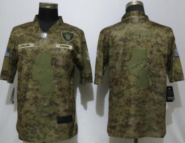 New Nike Oakland Raiders 4 Carr Nike Camo Salute to Service Limited Jersey