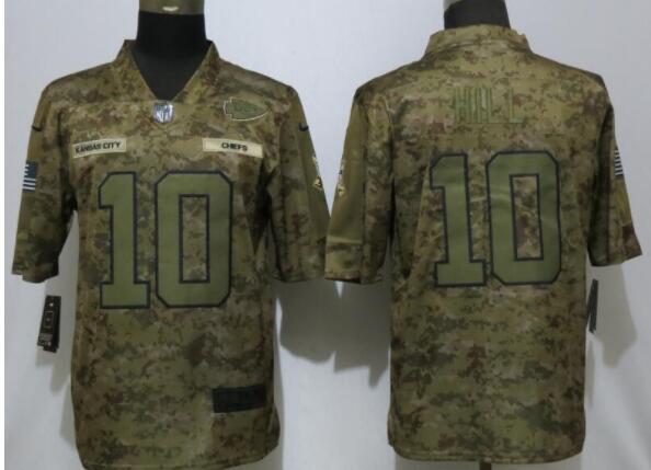 New Nike Kansas City Chiefs 10 Hill Nike Camo Salute to Service Limited Jersey