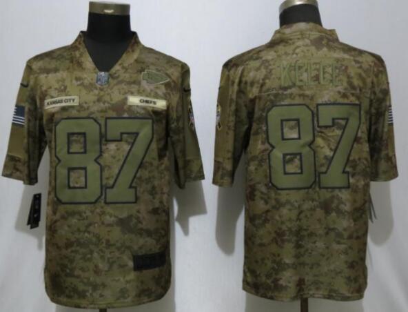 New Nike Kansas City Chiefs 87 Kelce Nike Camo Salute to Service Limited Jersey