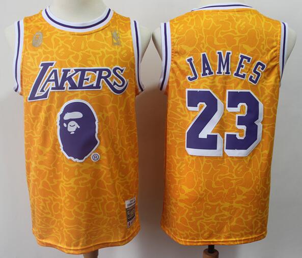 Bape x Mitchell & Ness Lakers Men's Lebron James 23# Jersey