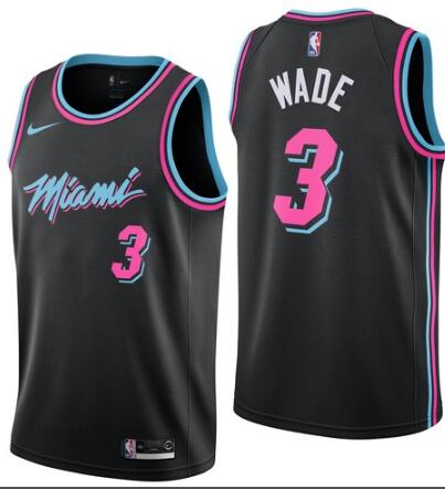 New #3 Dwyane Wade Men's City Edition Basketball Jersey Black