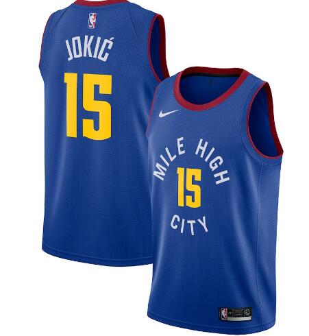 New Nike DENWER #15 JOKIC stiched NBA Jerseys Blue