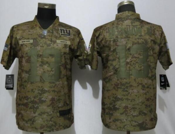 Women New Nike New York Giants 13 Beckham jr Nike Camo Salute to Service Limited Jersey