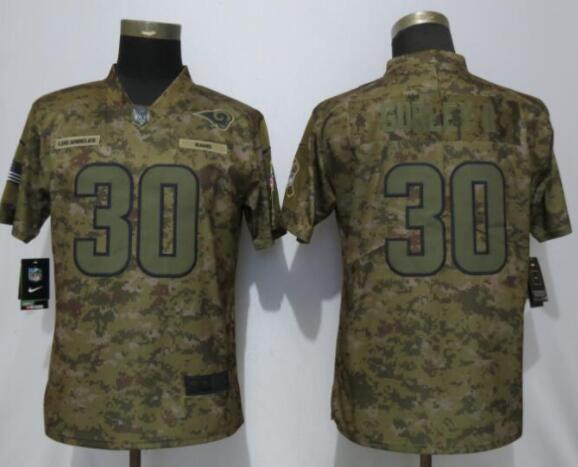 Women New Nike St.Louis Rams 30 Gurley ii Nike Camo Salute to Service Limited Jersey