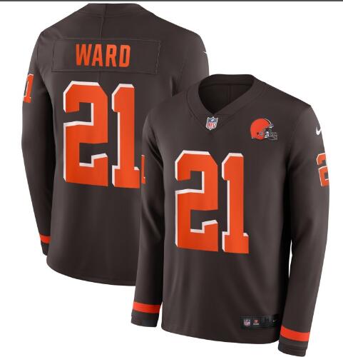 Men Denzel Ward 21#  Nike Therma Long Sleeve Jersey