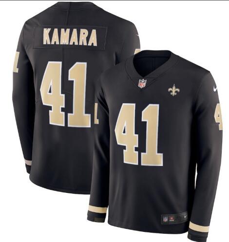 New Orleans Saints #41 Alvin Kamara Nike Therma Long Sleeve Jersey