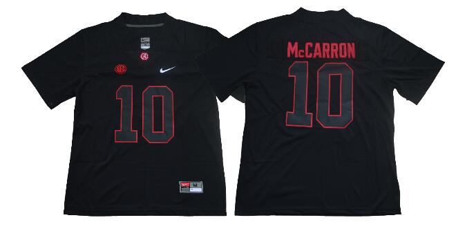 New Men College Alabama Crimson Tide 10 AJ McCarron Jerseys Black