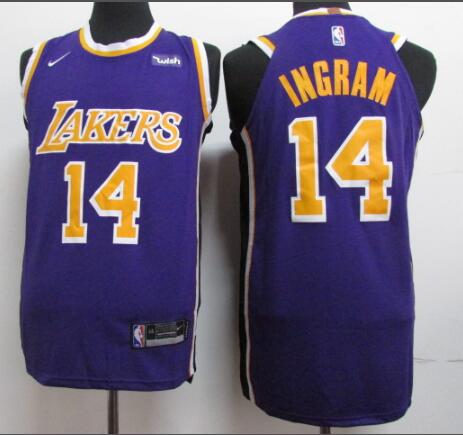 Nike Los Angeles Lakers 14 Brandon Ingram Purple men nba basketball jerseys