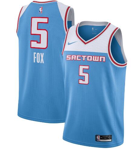 Men 5 De'Aaron Fox 5  Phoenix Suns Jersey City Edition