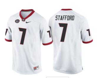 NCAA Georgia Bulldogs #7 Matthew Stafford White College Football Jersey