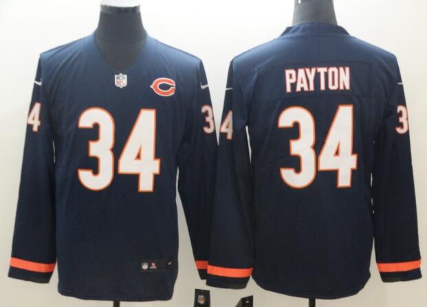 Nike Bears 34 Walter Payton Long Sleeves Jersey