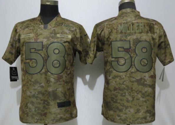 Women NEW Nike Denver Broncos 58 Miller Nike Camo Salute to Service Limited Jersey