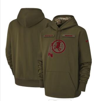 Men's Washington Redskins Nike Olive Salute to Service Sideline Therma Performance Pullover Hoodie