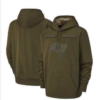 Men's Tampa Bay Buccaneers Nike Olive Salute to Service Sideline Therma Performance Pullover Hoodie