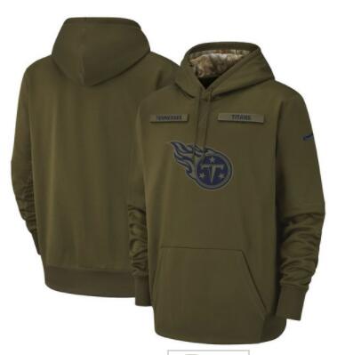 Tennessee Titans Nike Salute to Service Sideline Therma Performance Pullover Hoodie - Olive