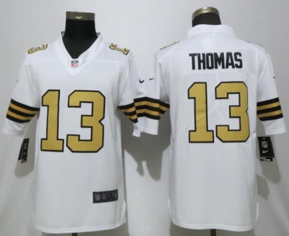 New Nike New Orleans Saints 13 Thomas Navy White Color Rush Limited Jersey