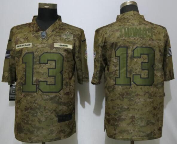 New Nike New Orleans Saints 13 Thomas Nike Camo Salute to Service Limited Jersey