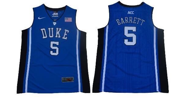 2018 NCAA Duke Blue Devils Jersey 1 Zion Williamson  5 RJ Barrett Jersey