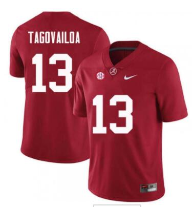 Men's Alabama Crimson Tide #13 Tua Tagovailoa Red NCAA Football Jersey